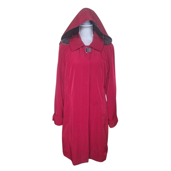 Rain Jacket Winter Raincoat Water Resistant Nautica Plaid Lining Rain Coat Sz S - Picture 1 of 12